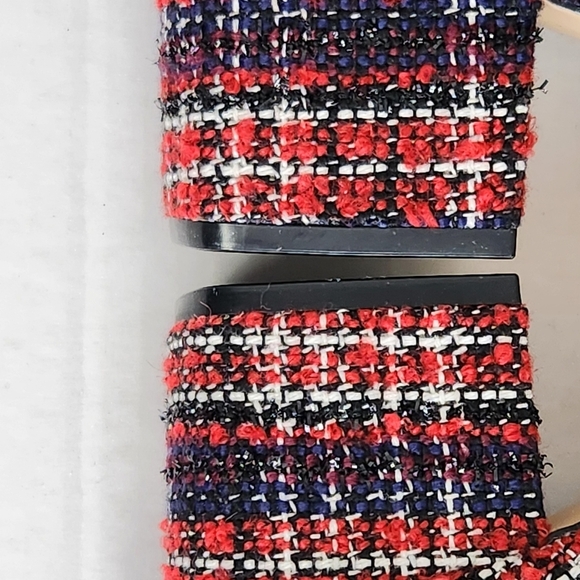 Nine West Red Plaid Slip-on Block Heel Loafers Shoes Size 8 - Picture 10 of 11